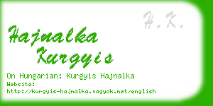 hajnalka kurgyis business card